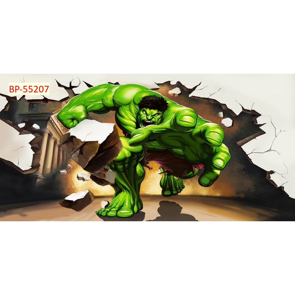 Tranh 3D Dán Tường Nhiều Chủ Đề NGƯỜI NHỆN, NGƯỜI DƠI, NGƯỜI KHỔNG LỒ XANH, NGƯỜI SẮT