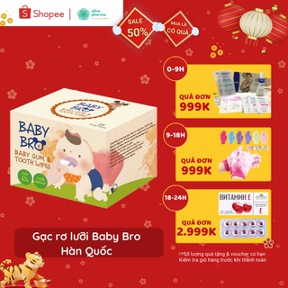 Gạc rơ lưỡi Baby Bro Hàn Quốc chứa Xylitol tự nhiên cho bé Nuôi Dưỡng Men Răng Chống Nhiễm Khuẩn Dễ Sử Dụng