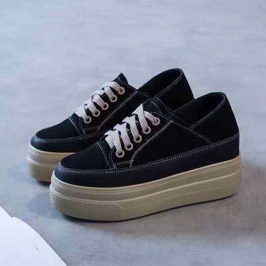 Giày Da Đế Dày Tăng Chiều Cao Phong Cách Retro Hàn Quốc Cho Nữ