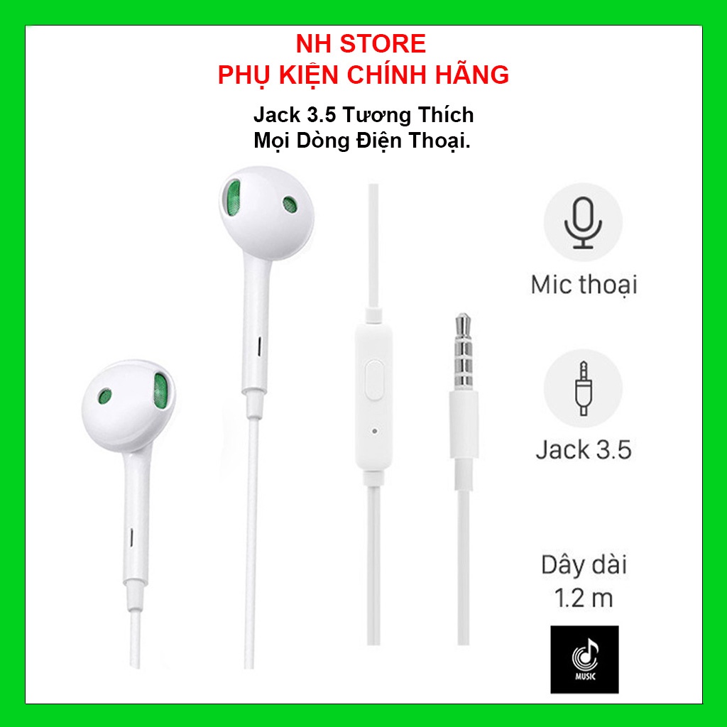 (Tặng Hộp Đựng) Tai Nghe Màng Xanh Jack 3.5mm Tương Thích Mọi Dòng ĐT ,Hàng Chính Hãng Chất Lượng Bảo Hành 1 Đổi 1 !
