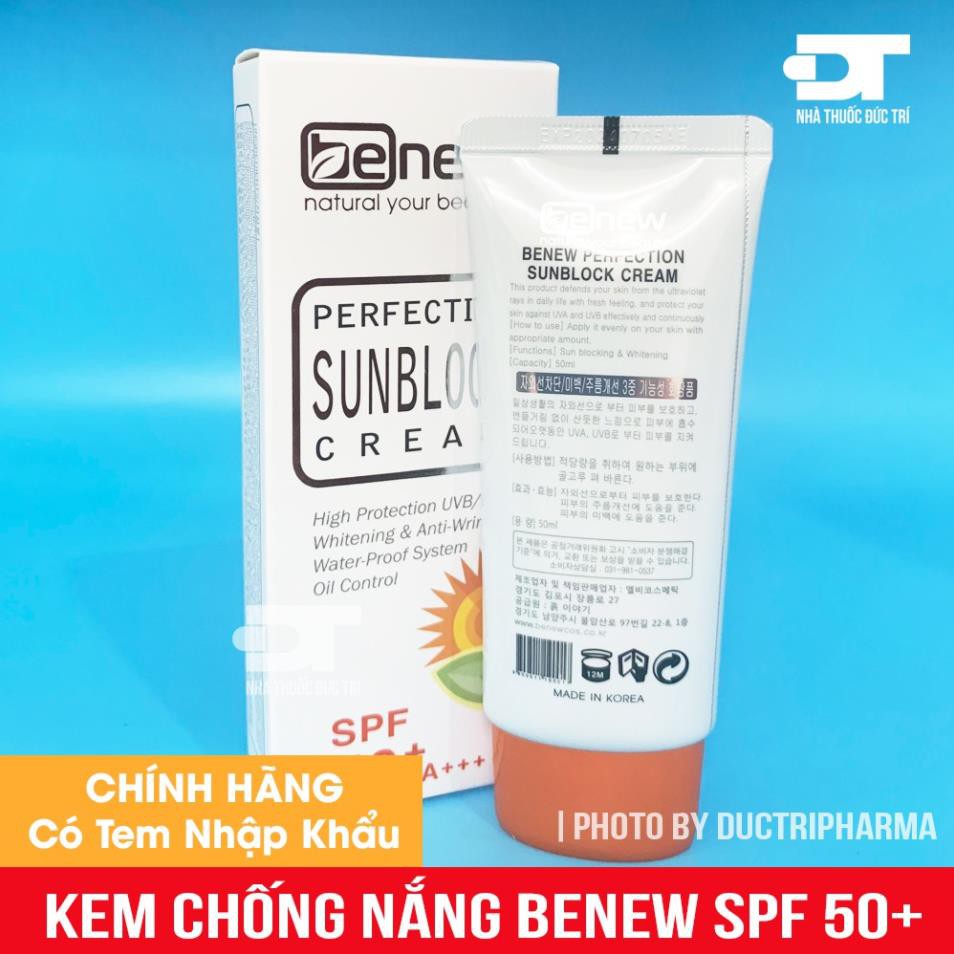 Kem Chống Nắng Kiềm Dầu Lên Tone Không Nhờn Dính BENEW 50ml SPF 50 PA +++