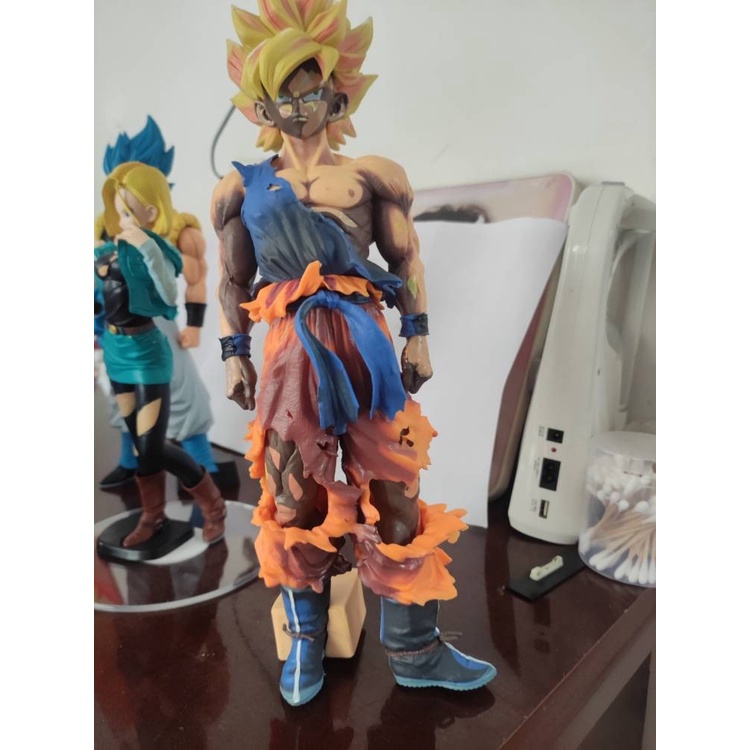 [35cm] Mô Hình tượng Nhân Vật Son Goku Super Saiyan SMSP bản màu 2D manga dimension Figure Goku Dragon Ball ss2 SMSP