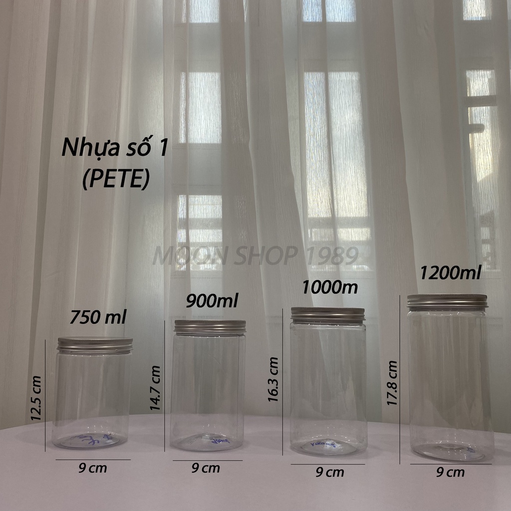 Hủ nhựa kèm nắp nhôm cao cấp đủ size