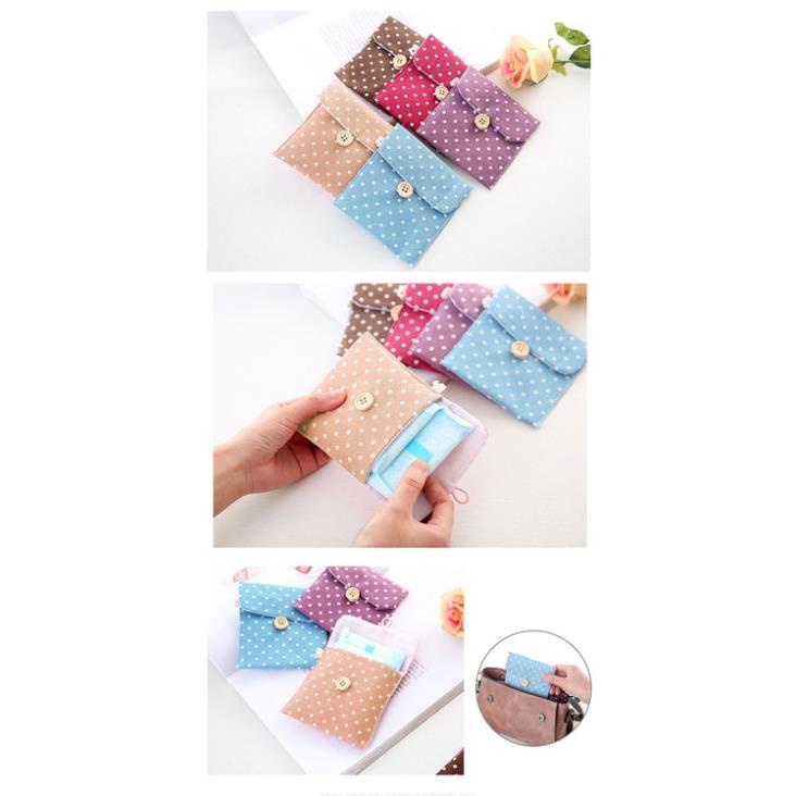 Túi Vải Cotton Đựng Băng Vệ Sinh Nhỏ Gọn Tiện Dụng Cho Nữ - GDNC0253