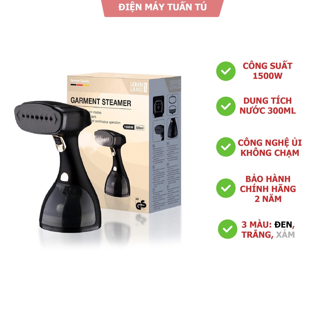 Bàn ủi hơi nước cầm tay LEBENLANG LBD528S 1500W/300ML thương hiệu Đức, Bàn là hơi nước cầm tay mini cao cấp