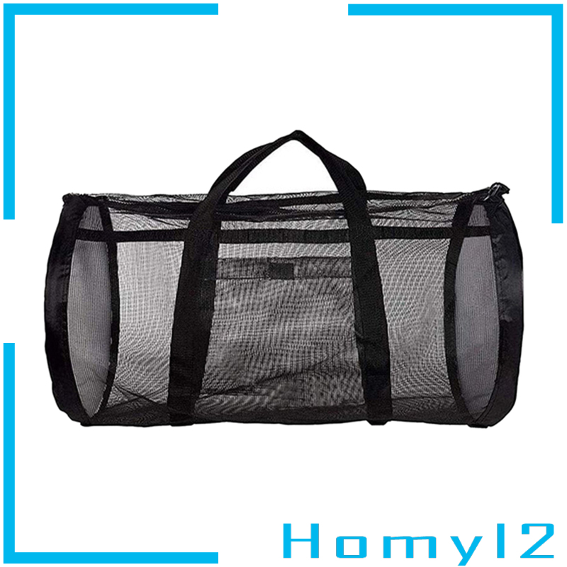 [HOMYL2]Black Mesh Beach Bag and Totes Extra Large Beach Bag with Zipper Oversized Big Beach Storage Bag for Towels Beach Toys Family Pool Trip Home Organizer