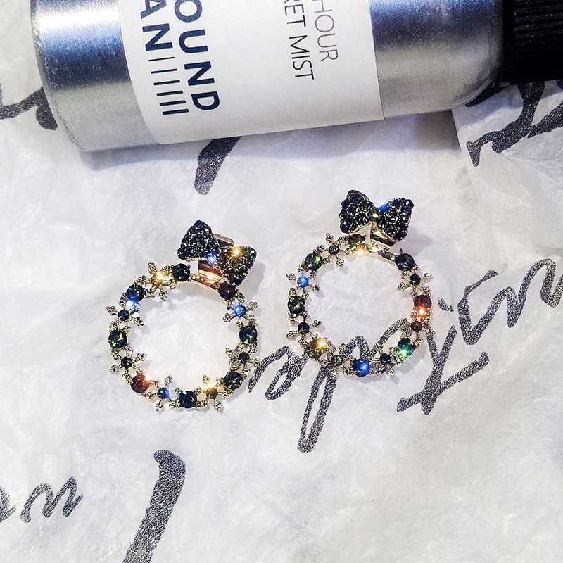 Bông Tai Đính Đá Kim Cương Giả Phong Cách Thời Trang Hàn Quốc