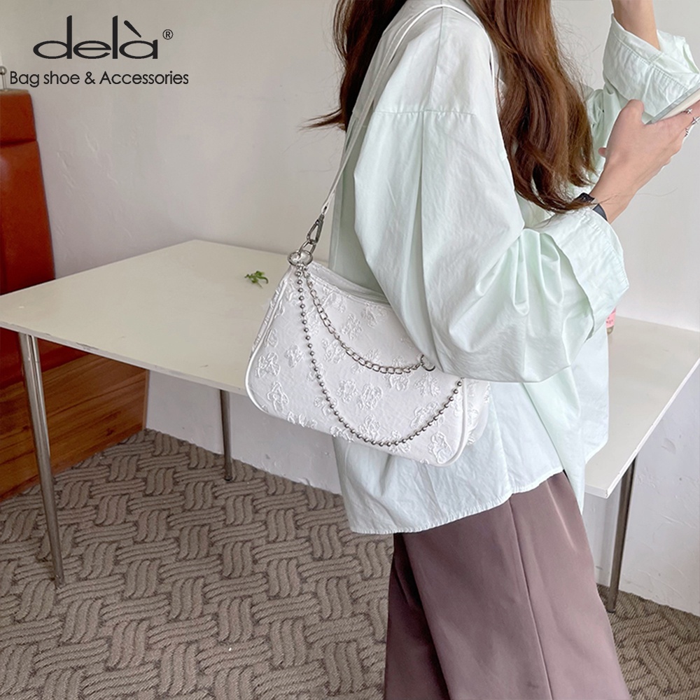 Dela Túi Xách messenger Đeo Một Bên Vai Phối Xích Thời Trang Mới 2022 Cho Nữ