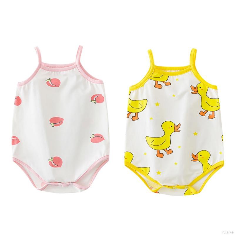 🍭 ruiaike 🍭 Baby Girl Boy One Piece Romper Infant Sleeveless Cotton Cartoon Bodysuit Newborn Outfits