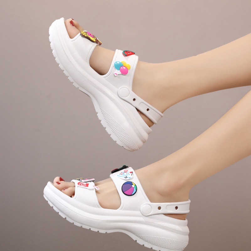 Xăng đan Đế Dày 6CM Tăng Chiều Cao Thời Trang Mùa Hè Có Size Lớn 36-42 Dành Cho Nữ