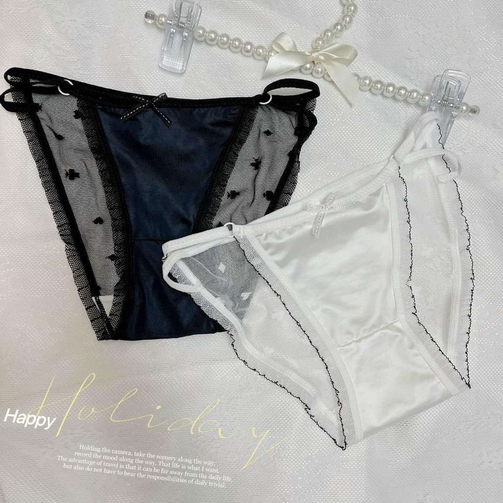 Quần Lót Ren Sexy Viền Màu Phối Họa Tiết Trái Tim Gợi Cảm Quyến Rũ - Moon Underwear