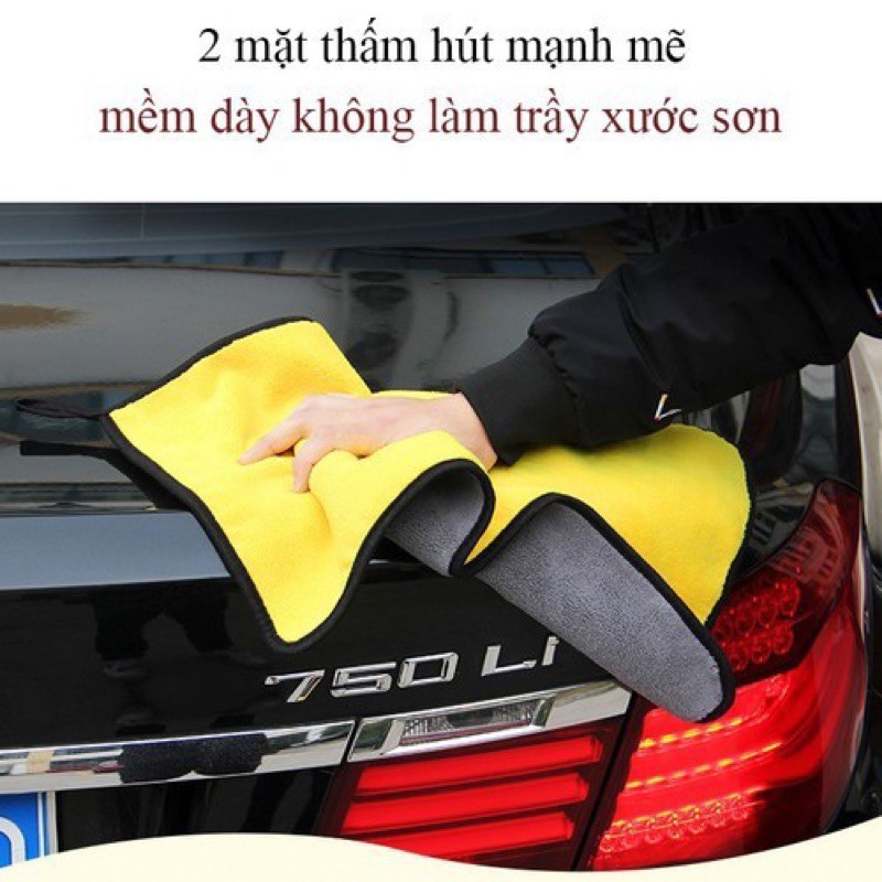 Khăn Lau Rửa Xe 2 Mặt Siêu Thấm