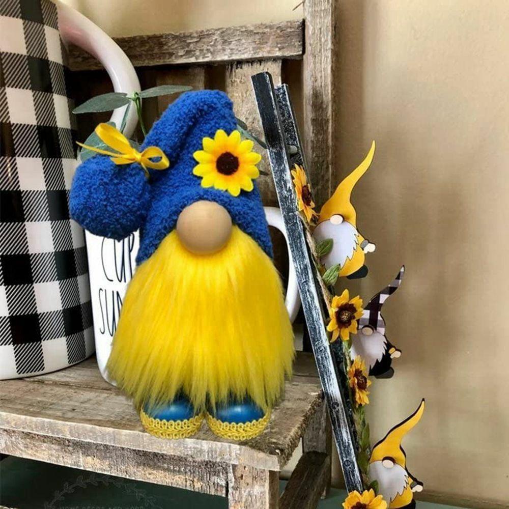 Mocho Hoa Hướng Dương Gnome Vàng Và Xanh Dương Handmade Làm Quà Tặng Giáng Sinh Cho Trẻ Em dwarf