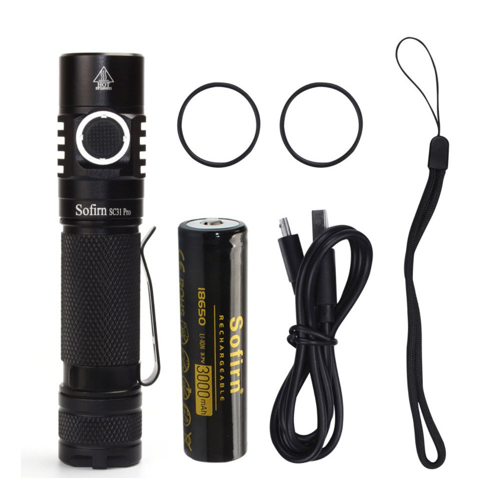 Đèn pin SOFIRN SC31 PRO độ sáng 2000lm LED SST40, pin 18650  Cổng sạc Type-C