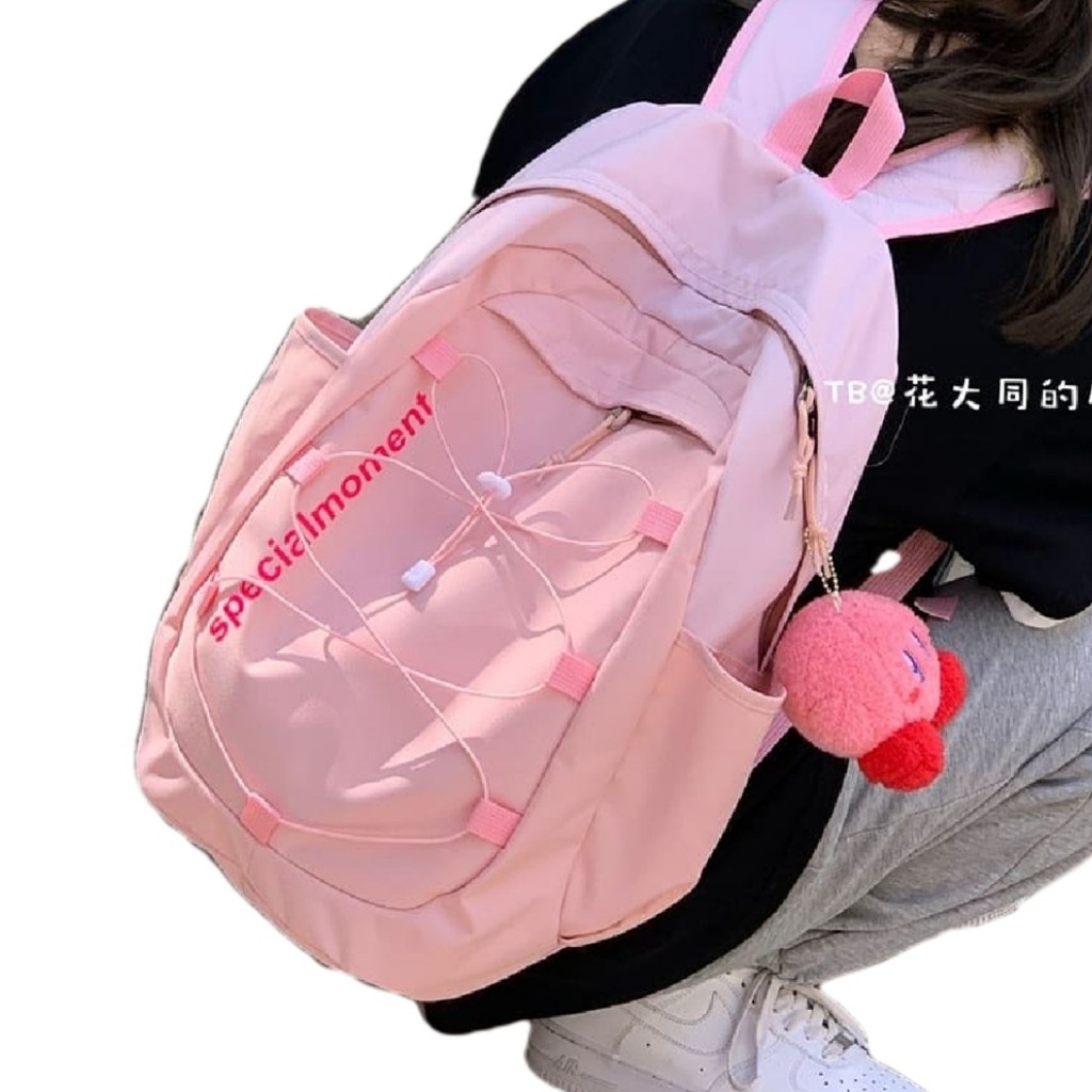Balo học sinh phong cách dễ thương ulzzang ( sẵn đen ,hồng)