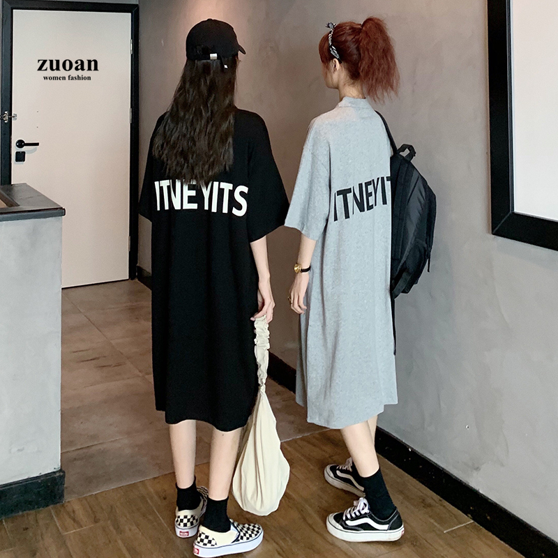 SUXI Đầm Midi Ngắn Tay Dáng Rộng Cổ Bẻ Xinh Xắn Cho Nữ