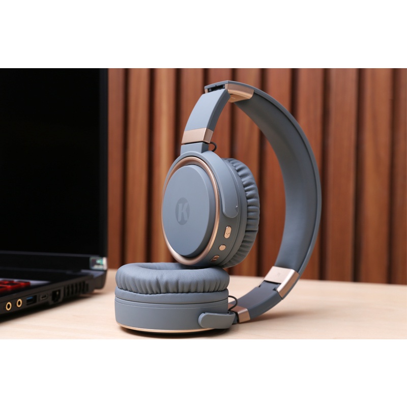 Tai nghe Bluetooth Chụp tai Kanen K6 Xám Gold - Chính hãng BH 12 tháng
