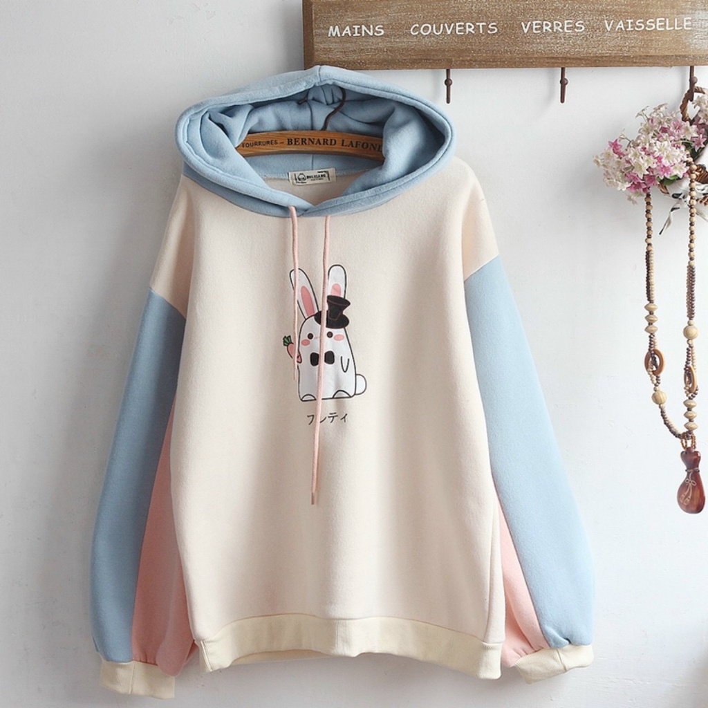 Áo Hoodie Nón Chui Trùm Đầu Nữ Nam Unisex Chất Vải Nỉ Poly Thỏ Cà Rốt WAH084NO | BigBuy360 - bigbuy360.vn