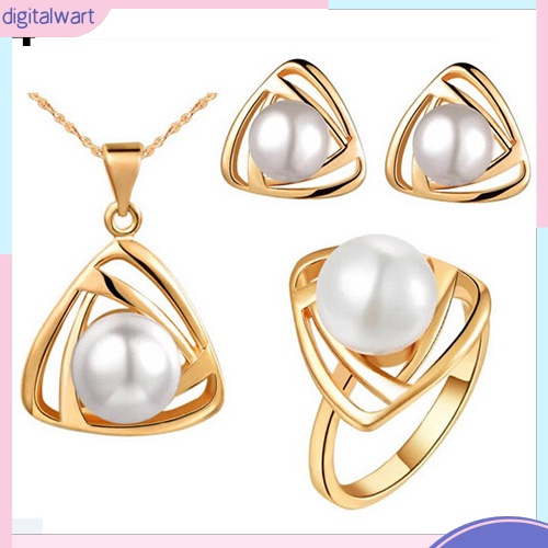 Bộ Trang Sức Mặt Ngọc Trai Nhân Tạo Thời Trang Dành Cho Nữ