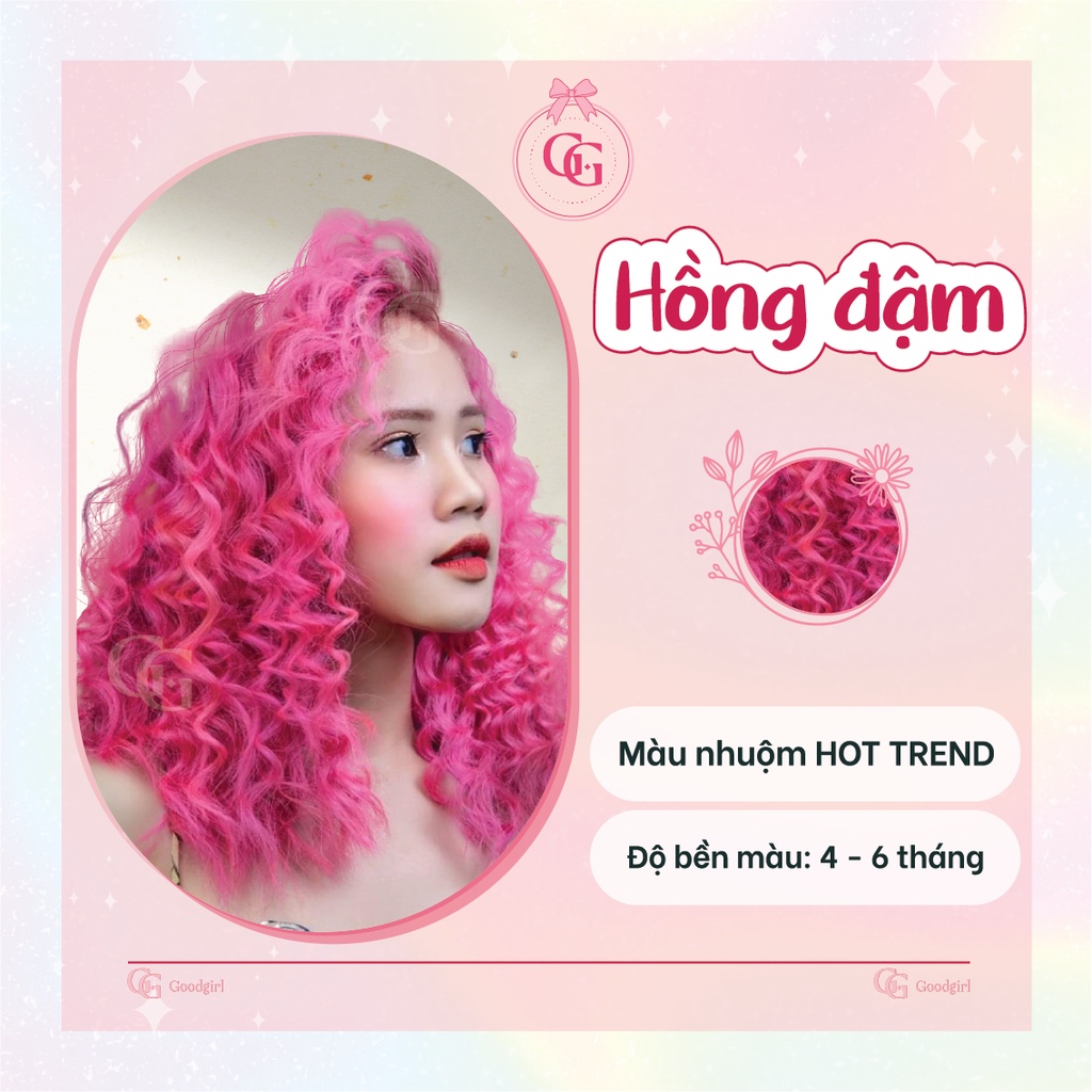 Thuốc nhuộm tóc màu Hồng Đậm + tặng kèm oxy và gang tay