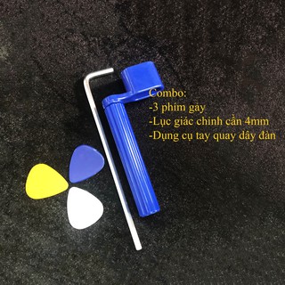 (Combo 3 sản phẩm giá rẻ) Pick gảy, quay dây đàn, lục giác chỉnh cần đàn