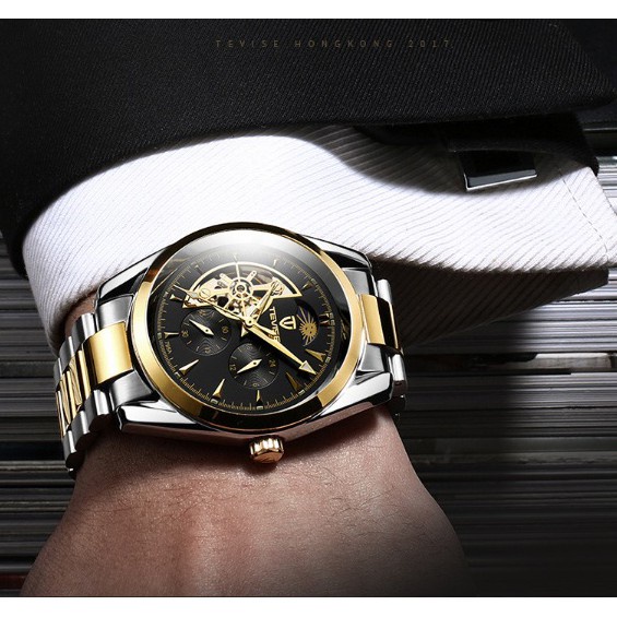 ĐỒNG HỒ NAM LỘ MÁY AUTOMATIC CHÍNH HÃNG HIỆU TEVISE T795-001 DÂY INOX NGUYÊN KHỐI (TẶNG KÈM HỘP) | BigBuy360 - bigbuy360.vn