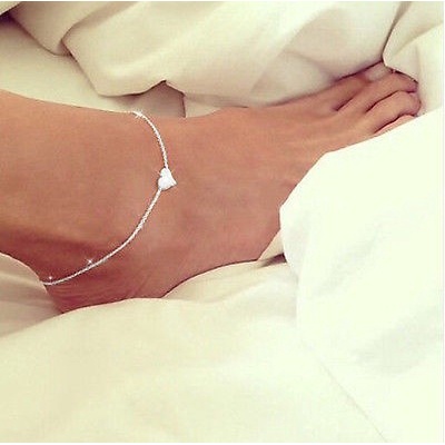 Lắc Chân Mặt Hình Trái Tim Thời Trang Cho Nữ