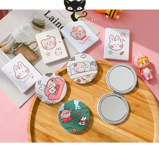 Gương trang điểm cầm tay mini 2 mặt bỏ túi chắc chắn, Gương cầm tay mini Hàn Quốc siêu cute, Gương hoạt hình dễ thương