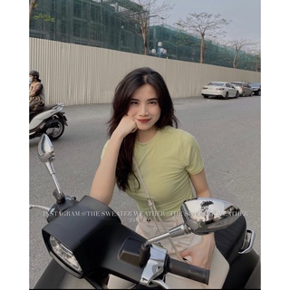 [ATN08-DN] Áo Pull Trơn Basic Dáng Ôm, Áo Thun Co Dãn Cổ Tròn Phong Cách Hàn Quốc March.Clothes
