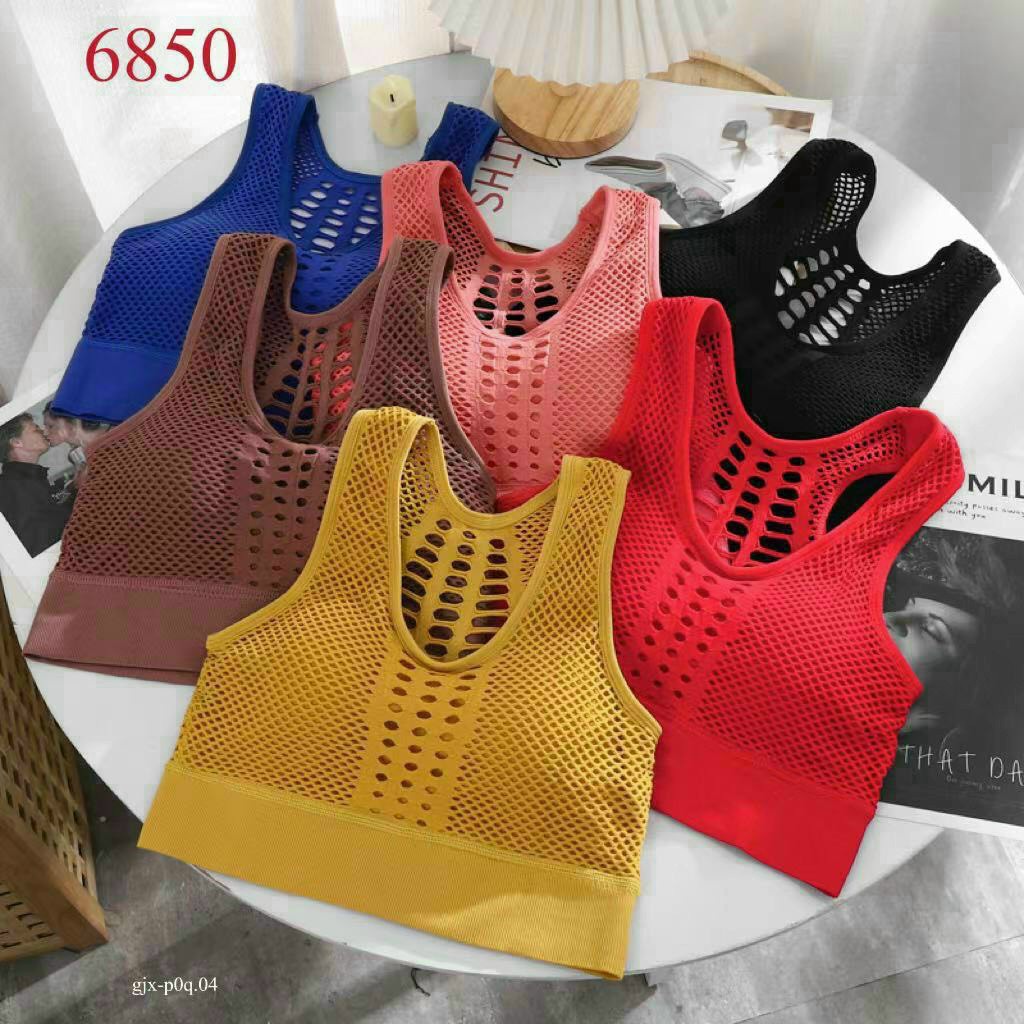 Áo tập gym nữ, bra thể thao, áo bra tập gym yoga nữ tổ ong lưng cắt laze chất dệt kim có mút sẵn mã 6850