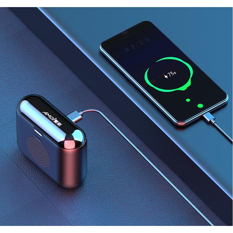 Tai Nghe Bluetooth Kiêm Sạc Dự Phòng AMOI F9 TWS 5.0 9D BẢN QUỐC TẾ Cảm Ứng Chạm-Chống Nước-Chống Ồn