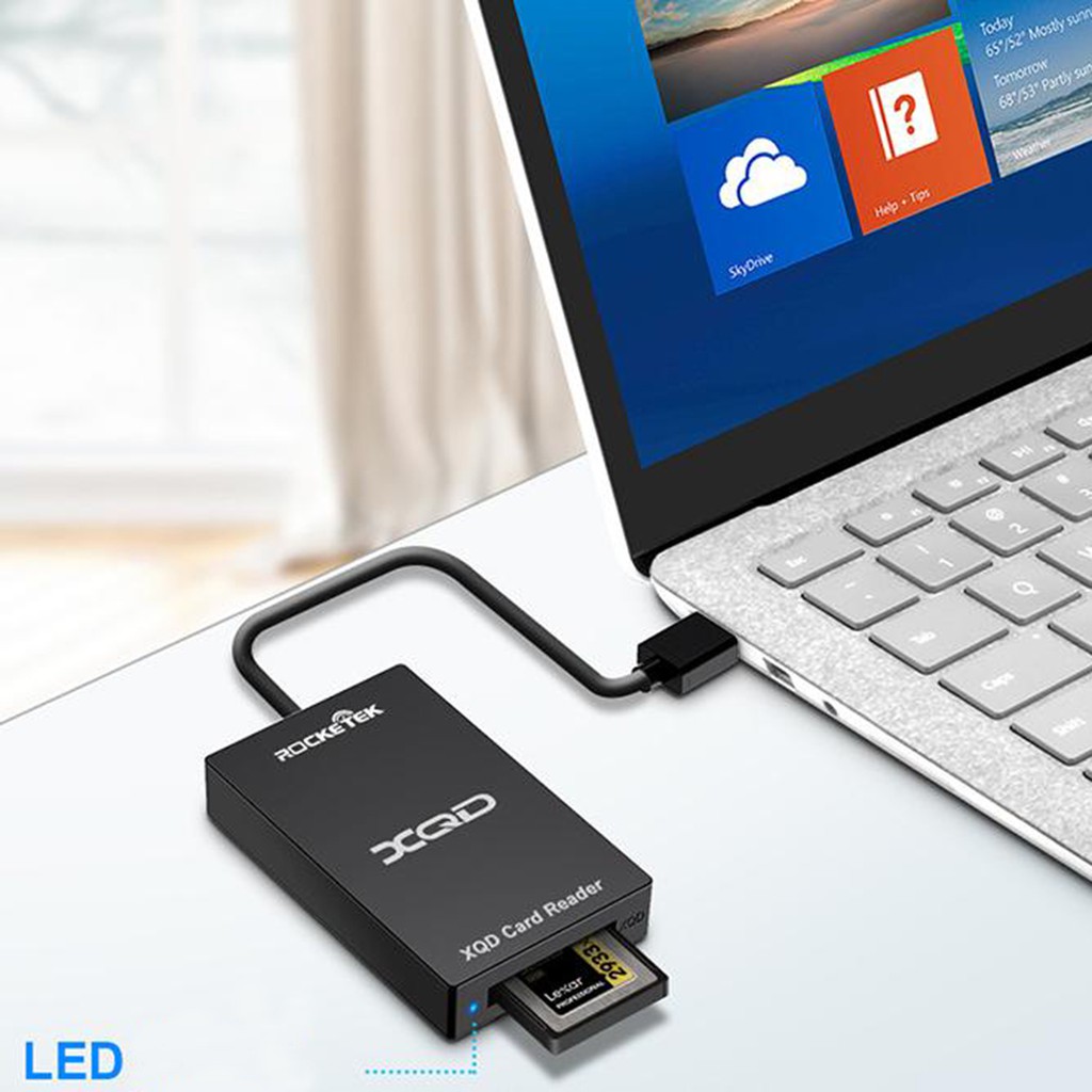 Đầu đọc thẻ nhớ XQD và SD chuẩn USB 3.0 thương hiệu Rocketek