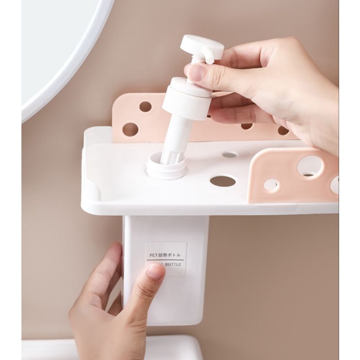 KỆ NHỰA CAO CẤP DÁN TƯỜNG ĐỂ DẦU GỘI SỮA TẮM, MỸ PHẨM TRONG PHÒNG TẮM