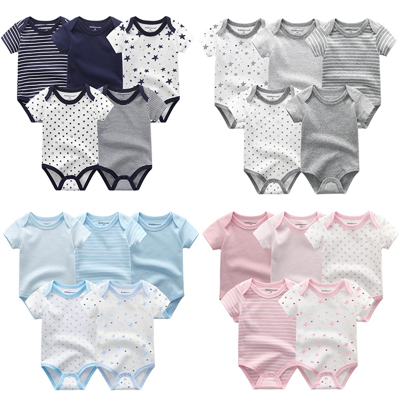5 Áo liền quần vải cotton chất lượng cao cho trẻ sơ sinh 0-12 tháng