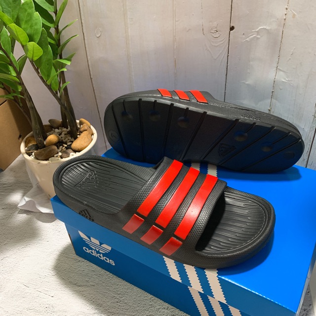 Dép đúc duramo quai ngang đúc 3 sọc chuẩn - hộp xịn