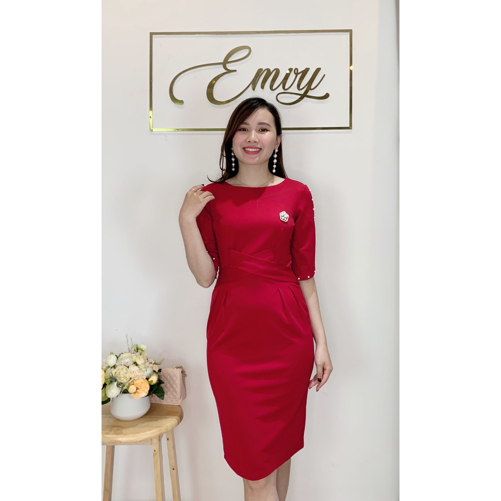 Váy umi body cổ tròn tay đính ngọc tặng kèm tag cài Emvy - K1 | BigBuy360 - bigbuy360.vn