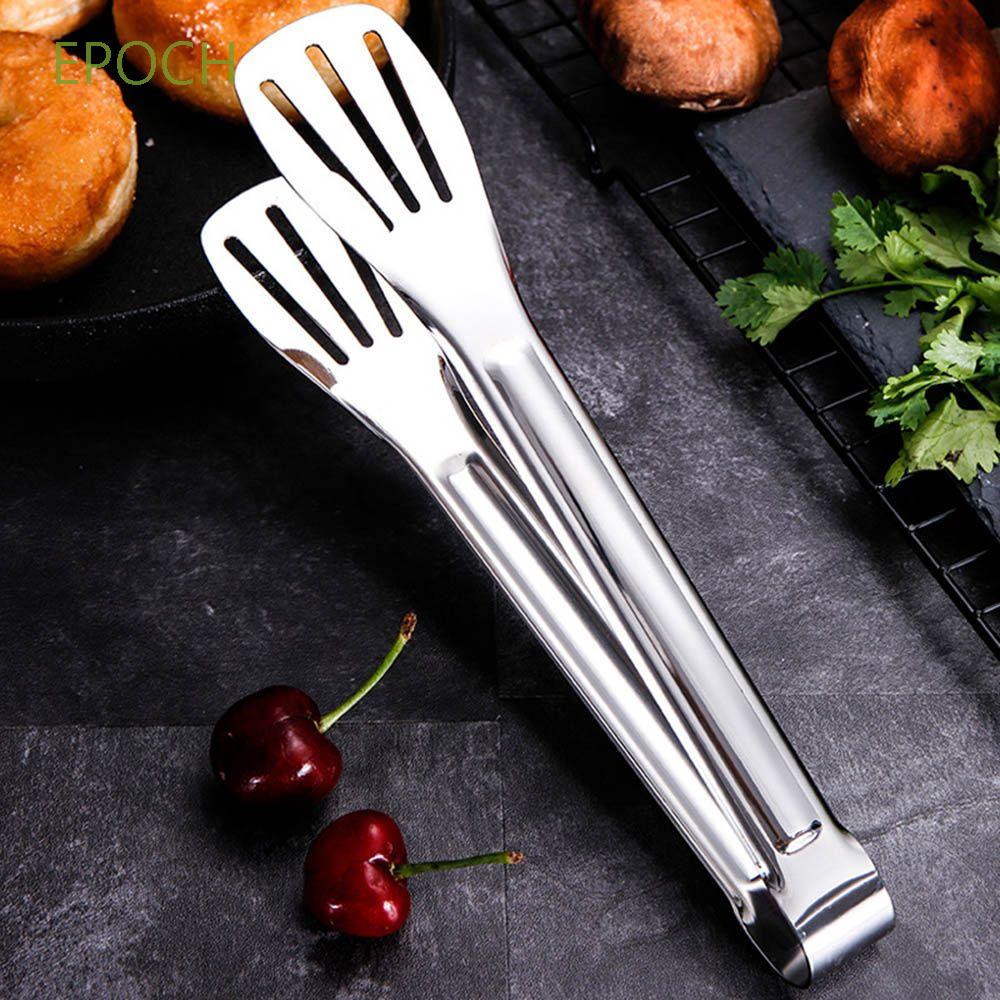 EPOCH Pizza Food Tongs Server BBQ Kitchen Utensils Serving Cooking Tools Anti Heat Bread Clip Dessert Stainless Steel/Multicolor