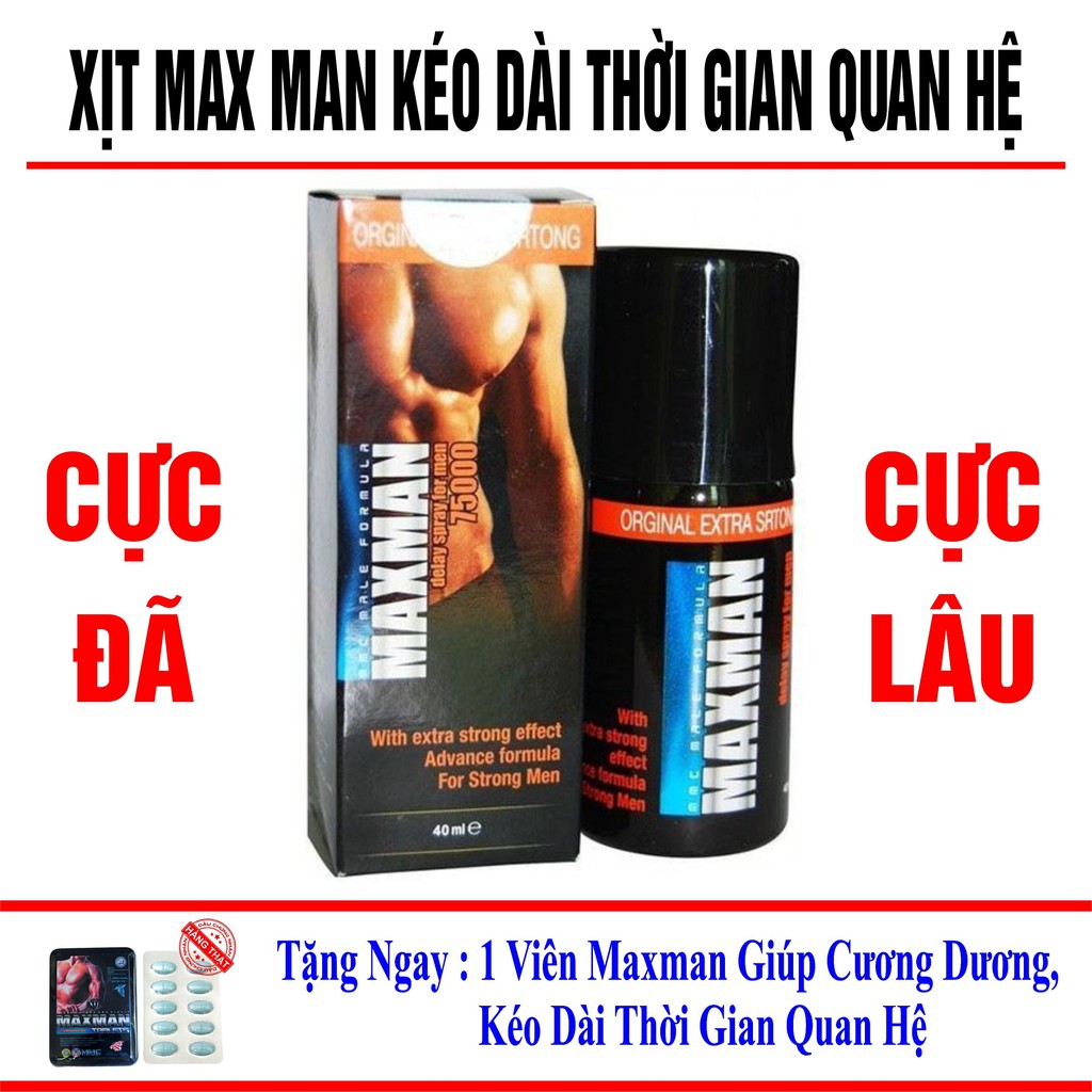Xịt Maxman Nhanh Chóng Tiện Lợi