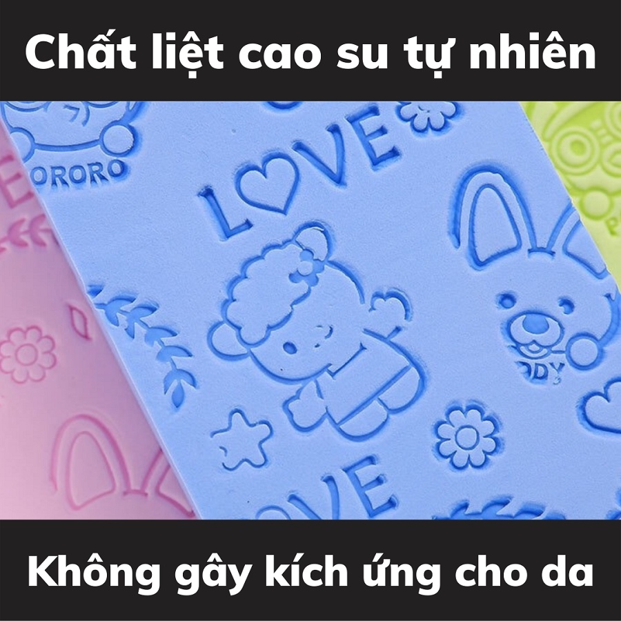 Mút tắm kỳ ghét tẩy da chết Hàn Quốc cao su tổng hợp mềm mại tính thấm hút cao an toàn cho trẻ sơ sinh