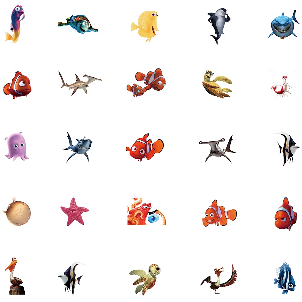 Set 10/50 Sticker Hoạt Hình Finding Nemo Chống Nước Dán Trang Trí