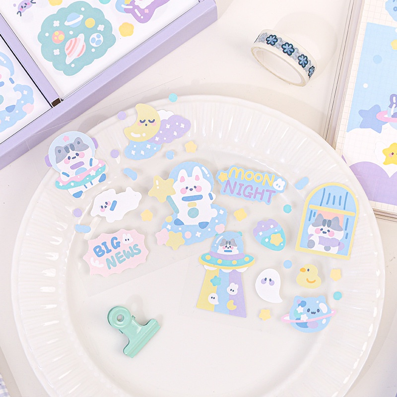 Enjoymore 10 Tấm PET Hình Dán  Dễ Thương Cảm Hứng Trang Trí Sáng Tạo Sổ Scrapbook Bullet journal Nhãn Sticker