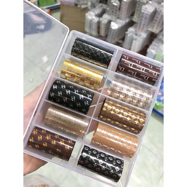 Foil dán móng thương hiệu, hoạ tiết, galaxy, báo, cô gái