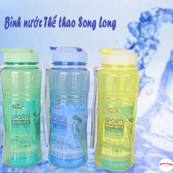 Bình nước thể thao Song Long dung tích 500ml &amp; 750ml hàng Việt Nam an toàn cho sức khỏe - br00413