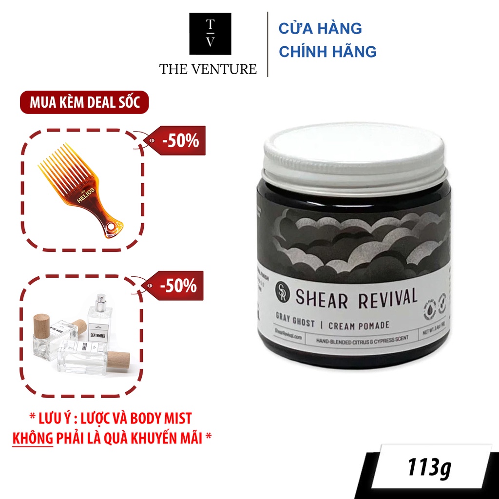 Sáp Vuốt Tóc Shear Revival Gray Ghost Cream Pomade Chính Hãng - 96 Gram