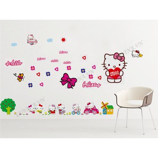 Decal dán tường trang trí phòng khách, phòng ngủ, nhà bếp - Hello Kitty