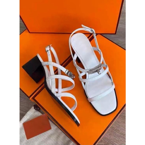 Sandal cao gót Hm 3 quai ngang 5p fullbox
