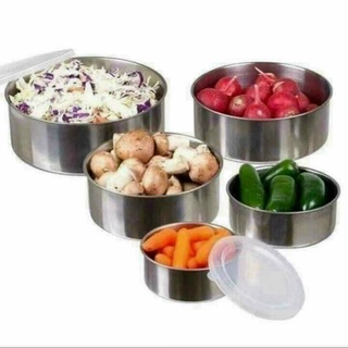 Bộ 5 bát inox có nắp