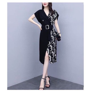 VÁY LỤA PHỐI CHỮ DIOR SIÊU SANG - CV275541