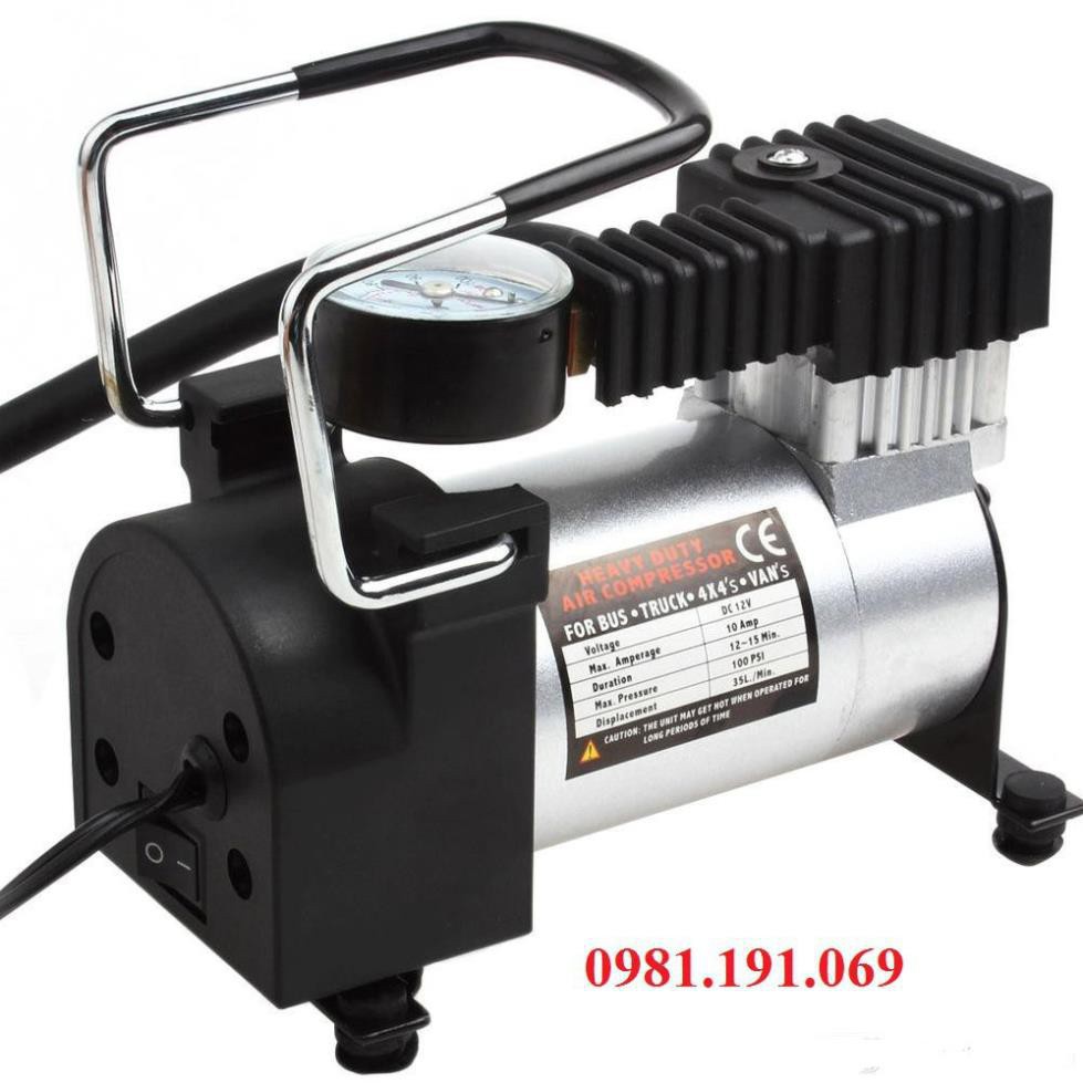 Bơm Hơi Điện Ôtô Xe Máy Mini 12V -220V 150Psi cắm cổng sạc xe hơi