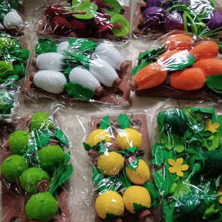 Vỉ rau củ quả Nỉ, đồ chơi tự tạo